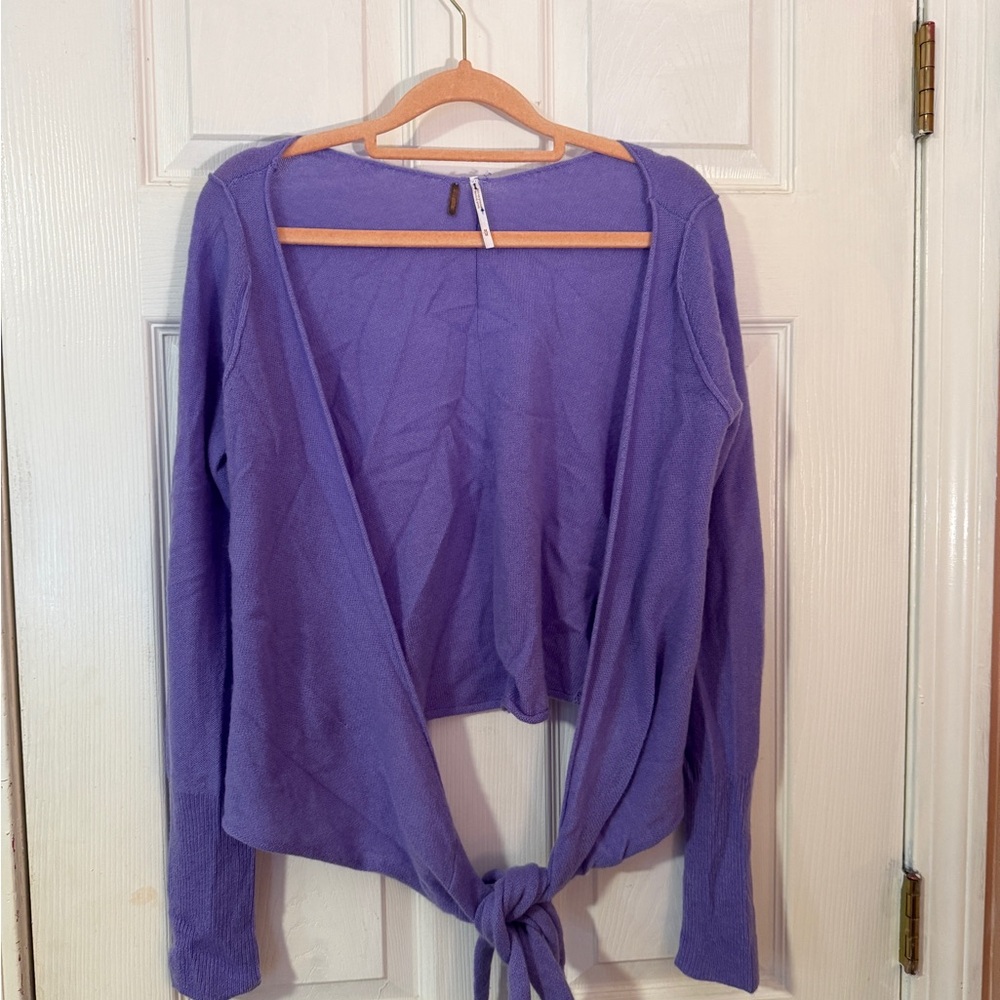 Free People Purple Tie-Front Cardigan